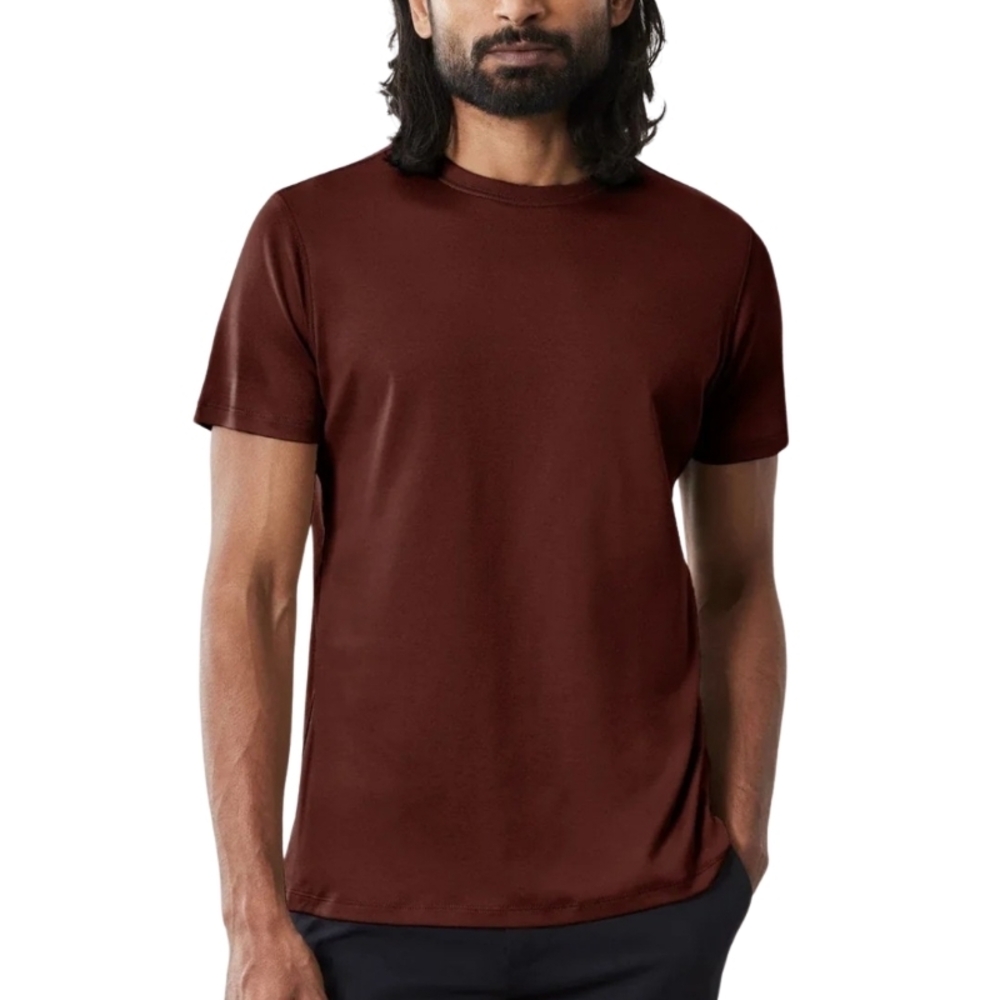 Robert Barakett Men's L The Barakett Crew Neck Luxury Tee Rust Colorway